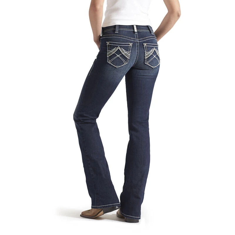 Ariat Women's R.E.A.L. Mid Rise Stretch Whipstitch Boot Cut Jean (10014022) 2 Ariat Women's R.E.A.L. Mid Rise Stretch Whipstitch Boot Cut Jean (10014022) - Image 2