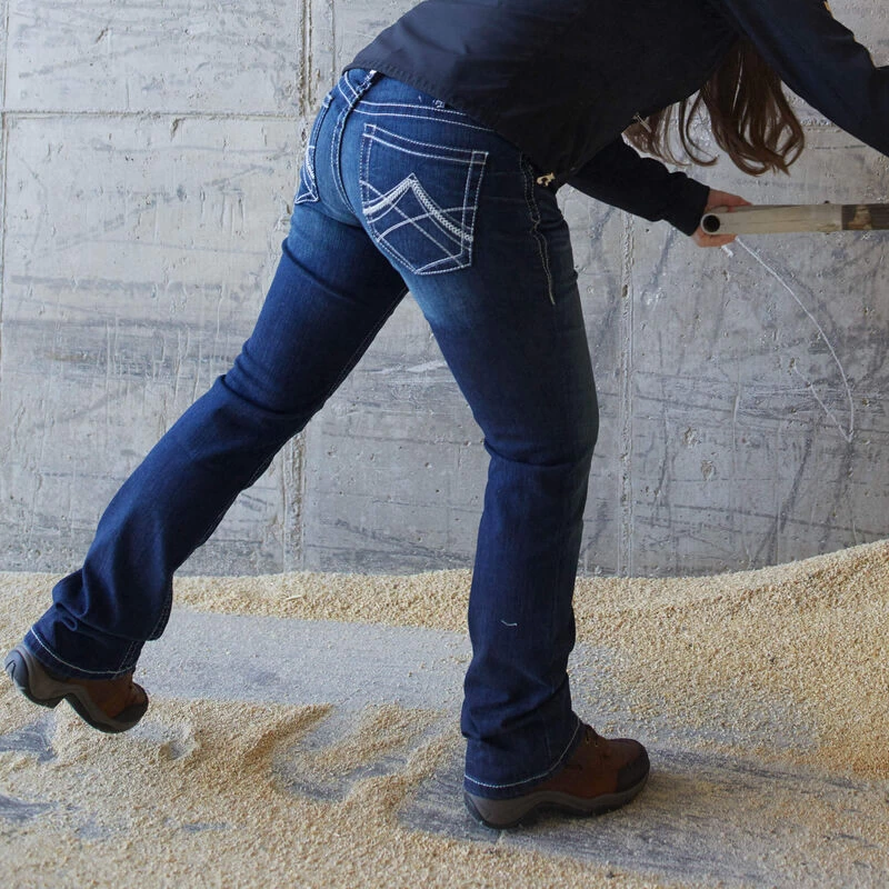 Ariat Women's R.E.A.L. Mid Rise Stretch Whipstitch Boot Cut Jean (10014022) 8 Ariat Women's R.E.A.L. Mid Rise Stretch Whipstitch Boot Cut Jean (10014022) - Image 8
