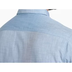 Kuhl Men's Karib Stripe Short Sleeve Shirt -go fishing 7460 karib stripe horizon blue detail 3 pdp photo