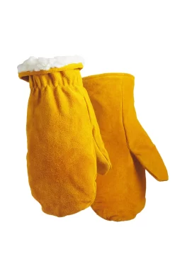 Hand Armor Sherpa Lined Cowhide Chopper Mittens (7044)