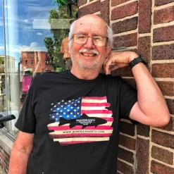 Wind Rose North American Flag W/ Walleye T-Shirt