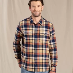 Toad&Co Men's Indigo Flannel Long Sleeve Shirt -go fishing ToadCo Mens Indigo Flannel Long Sleeve Shirt Flannel ToadCo S London Fog 3